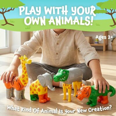 Magnetic Animals for Kids Mix or Match Animal Toy Set