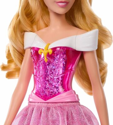 Mattel Disney Princess Aurora Doll in Sparkling Fashion with Removable Skirt