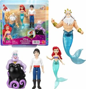 Mattel Disney Princess Toy Small Doll 4 Pack with Mermaid Ariel