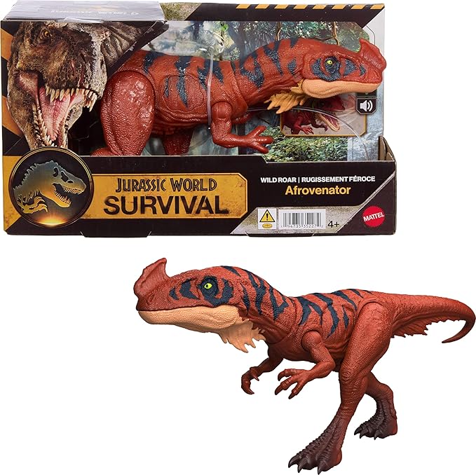 Mattel Jurassic World Wild Roar Afrovenator Dinosaur Action Figure Toy