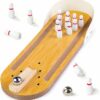 Mini Bowling Game Set for Kids Indoor Wooden Tabletop Games