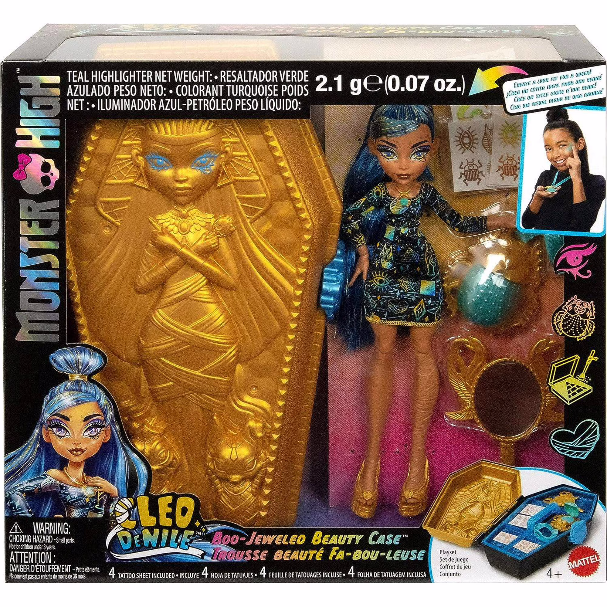 Monster Collectible High Cleo DeNile Golden Glam Case Doll Play Set