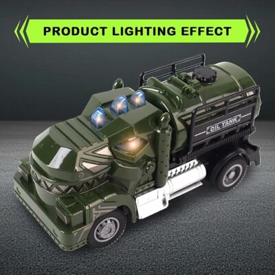 Multi Dinosaur Oil Tanker Military Truck Toy Remote Control for Boys