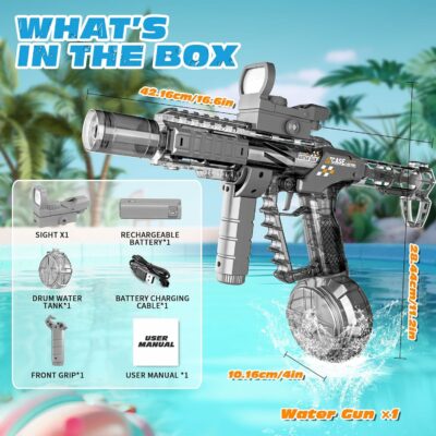 Electric Water Gun for Kids Automatic Squirt Gun with Flashing Muzzle