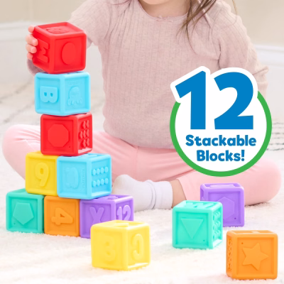 Playskool ABC Soft Stacking Blocks Early Learning Baby Blocks Set