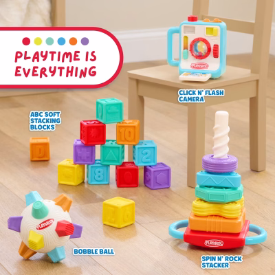 Playskool ABC Soft Stacking Blocks Early Learning Baby Blocks Set