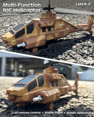 RC Helicopter with Missiles 2.4GHz Remote Control Army Helicopter