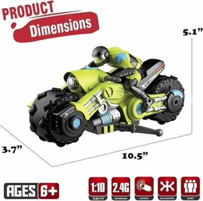 Mini RC Motorcycle 2.4G Full Proportional Remote Control Bike