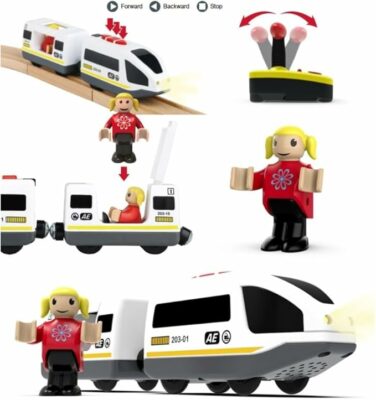 Remote Control Train Set for Kids Battery Operated Locomotive with Carriage