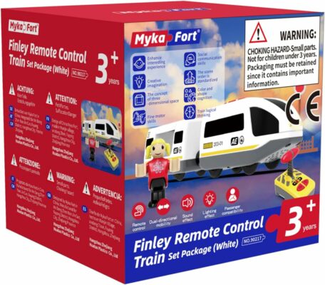 Remote Control Train Set for Kids Battery Operated Locomotive with Carriage