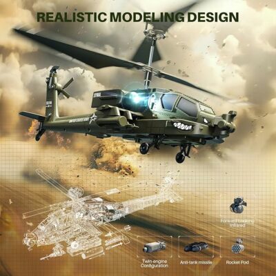 S51H Remote Control Helicopter 2.4GHz Military Army Toy