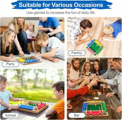 Shut the Box Game Wooden Board Tabletop Dice Game for Kids