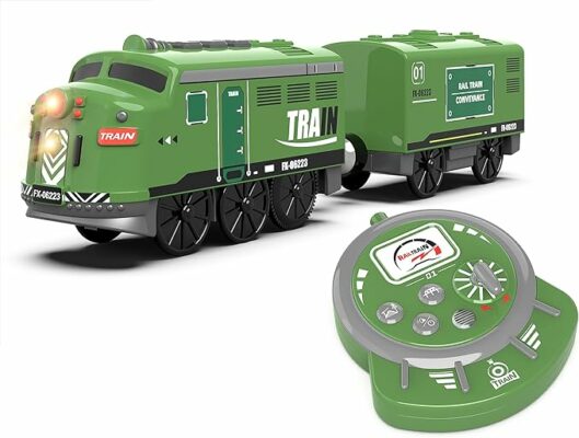 Train Toy Remote Control Locomotive Motorized Train Set for Wooden Track