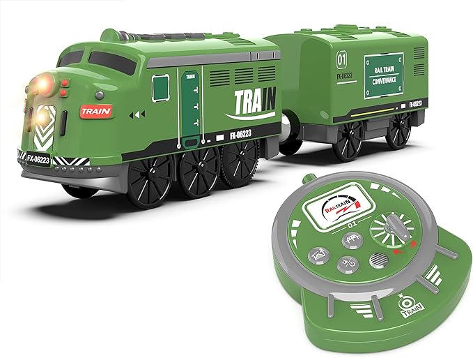 Train Toy Remote Control Locomotive Motorized Train Set for Wooden Track