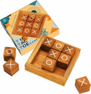 Wooden Tic Tac Toe Coffee Table Decor Game