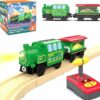 Wooden Train Battery Operated Locomotive Remote Control Train