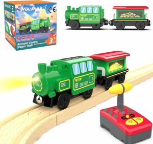 Wooden Train Battery Operated Locomotive Remote Control Train