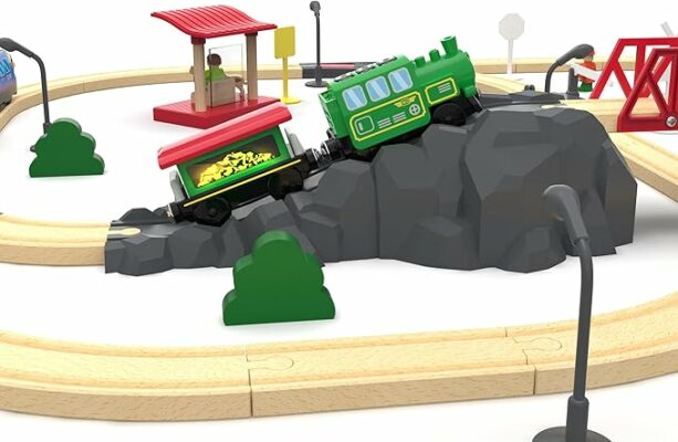 Wooden Train Battery Operated Locomotive Remote Control Train