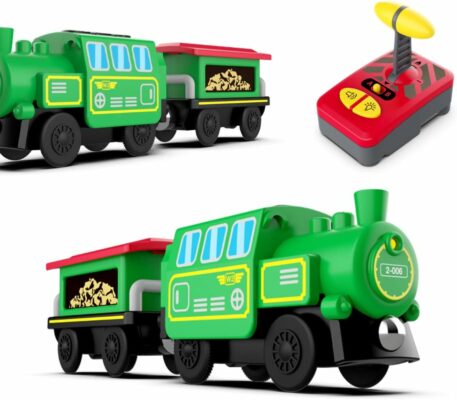 Wooden Train Battery Operated Locomotive Remote Control Train