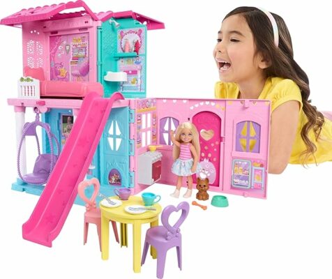 Barbie Chelsea Toy Dollhouse with 15+ Accessories