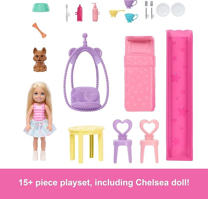 Barbie Chelsea Toy Dollhouse with 15+ Accessories Barbie Chelsea Toy Dollhouse with 15+ Accessories
