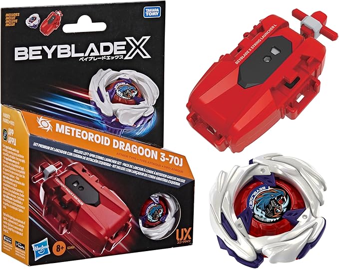 Beyblade X Meteoroid Dragoon 3-70J Left Spin String Launcher