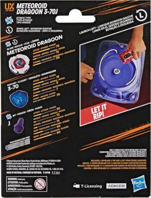Beyblade X Meteoroid Dragoon 3-70J Left Spin String Launcher