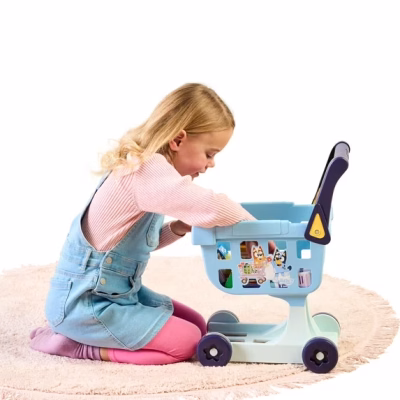 Bluey Shopping Trolley 8 Colorful Cardboard Shopping Goods