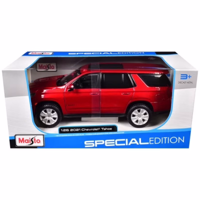 Chevrolet Tahoe Red Metallic with Sunroof Diecast Model Car