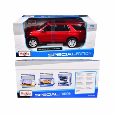 Chevrolet Tahoe Red Metallic with Sunroof Diecast Model Car