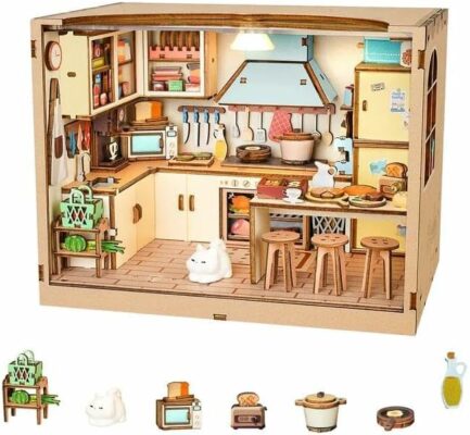 Dollhouse Miniature House Kit 120 Scale Kictchen with LED Light