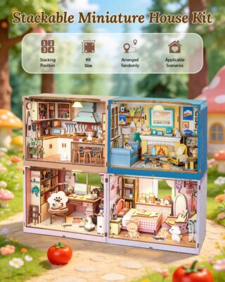 Dollhouse Miniature House Kit 120 Scale Kictchen with LED Light