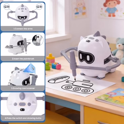 Drawing Robot for Kids with 100 Cards Learning Toy