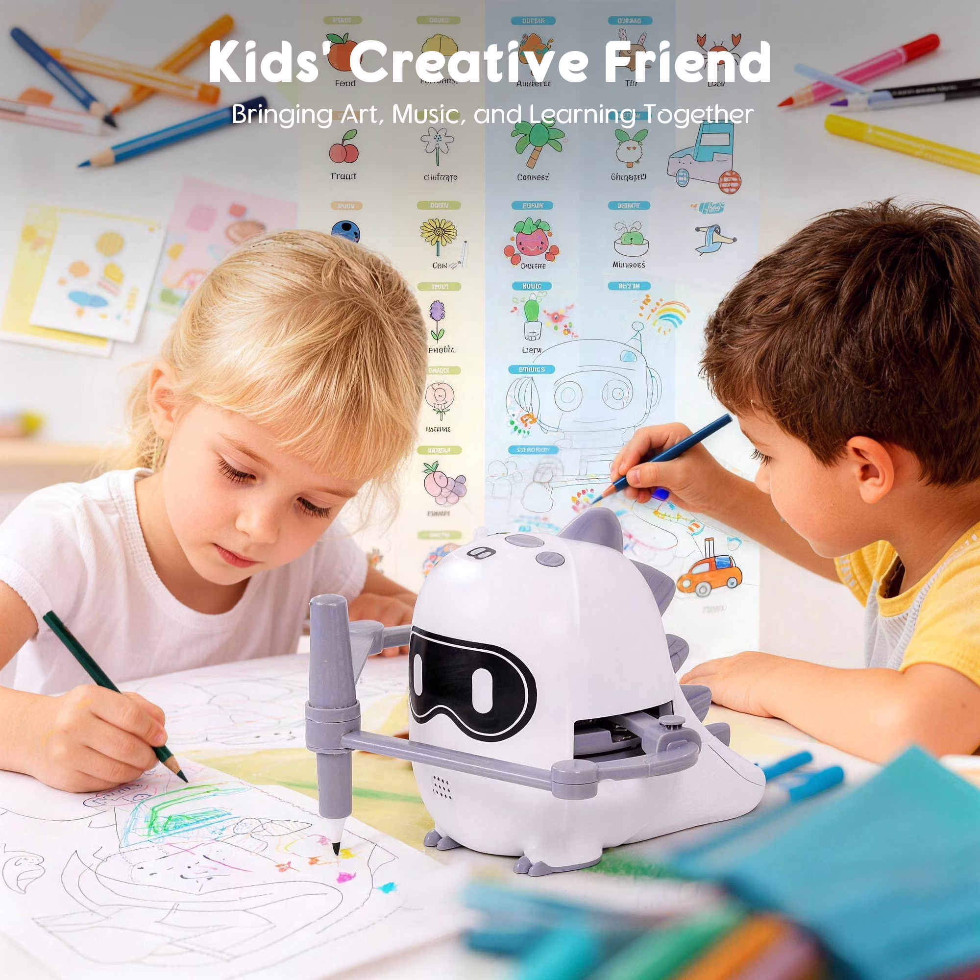 Drawing Robot for Kids with 100 Cards Learning Toy Drawing Robot for Kids with 100 Cards Learning Toy