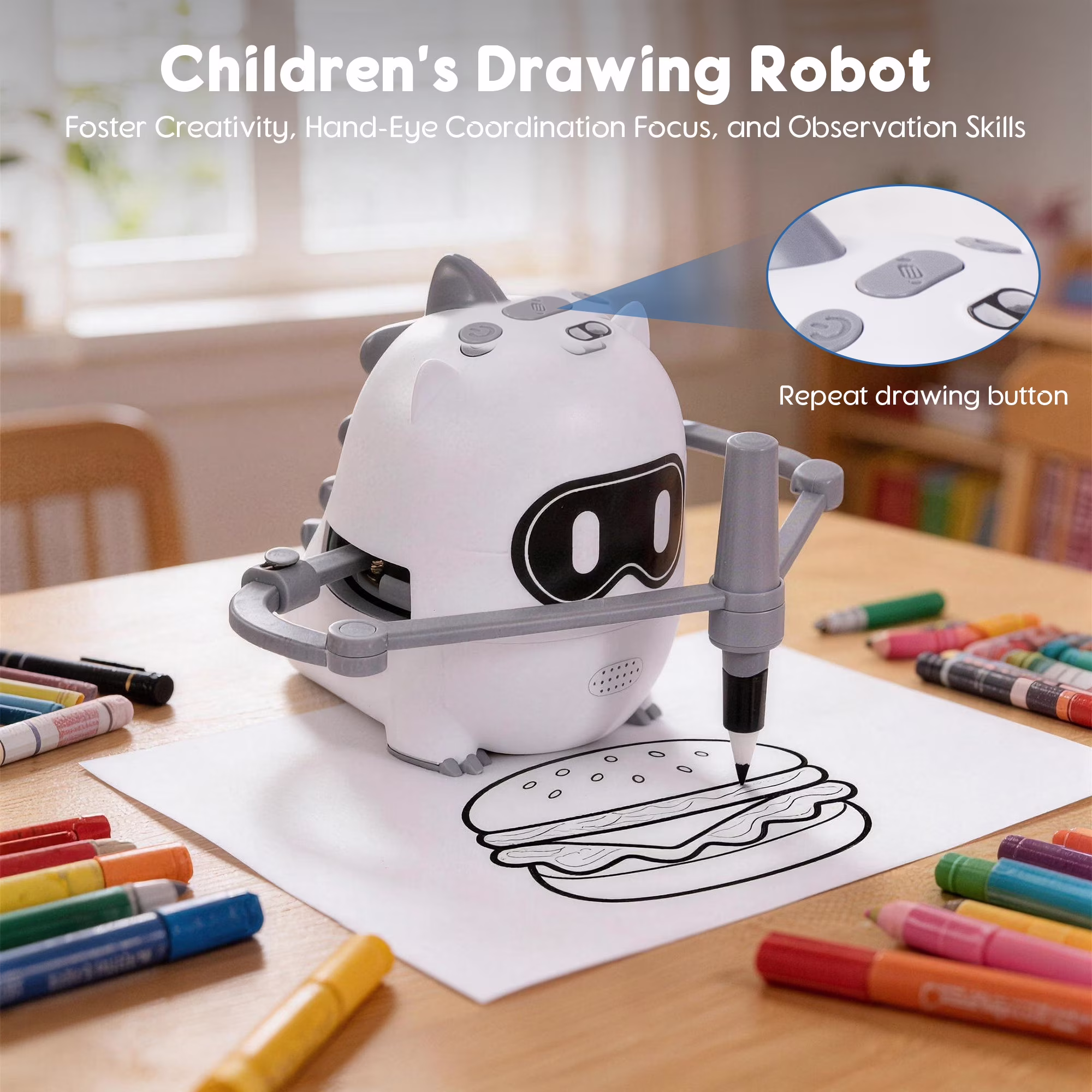 Drawing Robot for Kids with 100 Cards Learning Toy Drawing Robot for Kids with 100 Cards Learning Toy