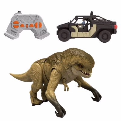 Jurassic World Rebirth Track N Chomp Distortus Rex & Vehicle Remote Control