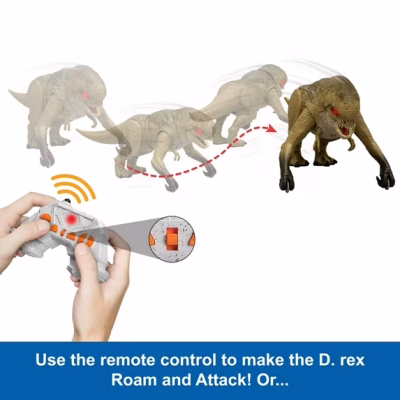 Jurassic World Rebirth Track N Chomp Distortus Rex & Vehicle Remote Control