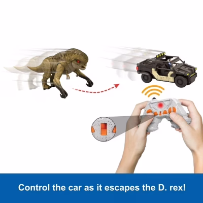Jurassic World Rebirth Track N Chomp Distortus Rex & Vehicle Remote Control