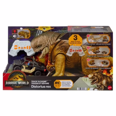 Jurassic World Rebirth Track N Chomp Distortus Rex & Vehicle Remote Control
