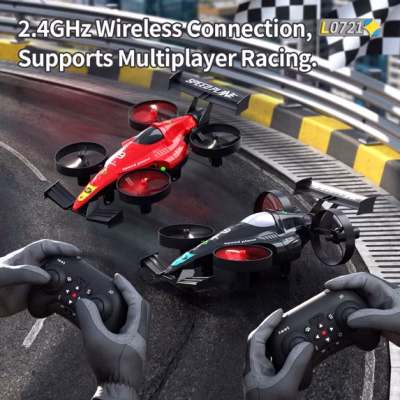 Juuar 2 in 1 Drones for Kids 2.4GHz Land and Air RC Drift Car with Lights