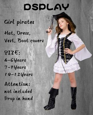 Kid's Girl Pirate Halloween Cosplay Costume
