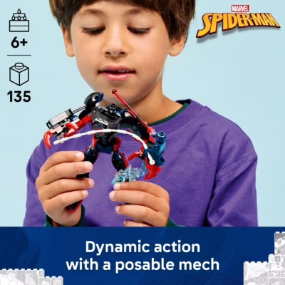 LEGO Marvel Miles Morales Mech vs Spider Man Building Toy