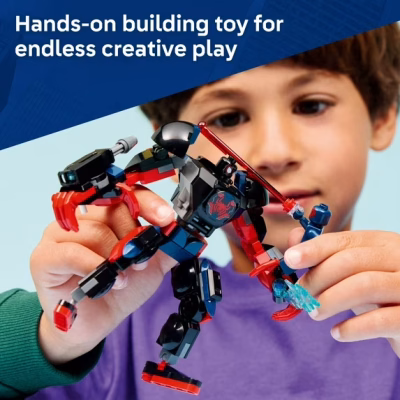 LEGO Marvel Miles Morales Mech vs Spider Man Building Toy