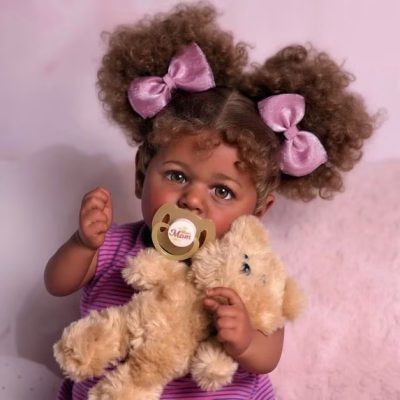 Lifelike Reborn Black Baby Girl 20 Inch Soft Cloth Body Baby Doll