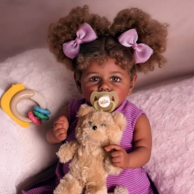 Lifelike Reborn Black Baby Girl 20 Inch Soft Cloth Body Baby Doll