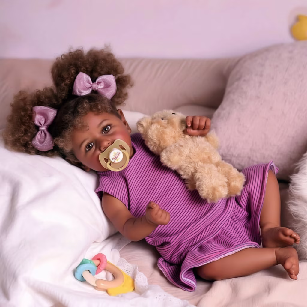 Lifelike Reborn Black Baby Girl 20 Inch Soft Cloth Body Baby Doll Lifelike Reborn Black Baby Girl 20 Inch Soft Cloth Body Baby Doll