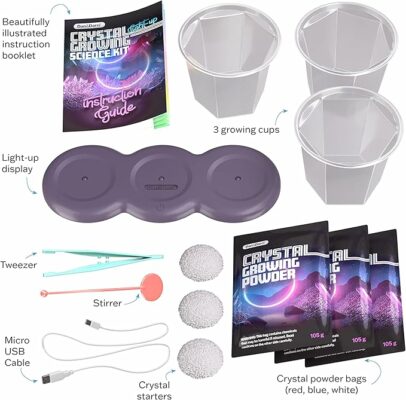 Light-up Crystal Growing Science Kits for Kids
