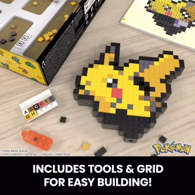 MEGA BLOKS Pokemon Pikachu Pixel Art 400 Piece Building Toy Set