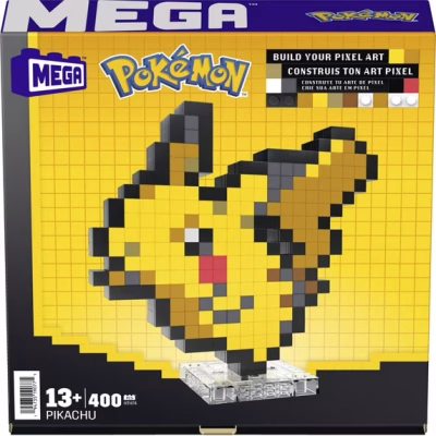 MEGA BLOKS Pokemon Pikachu Pixel Art 400 Piece Building Toy Set