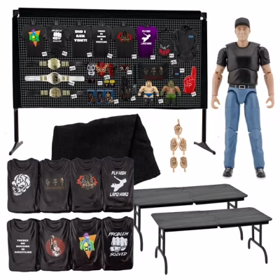Merch Stand Accessory Set for WWE & AEW Wrestling Action Figures